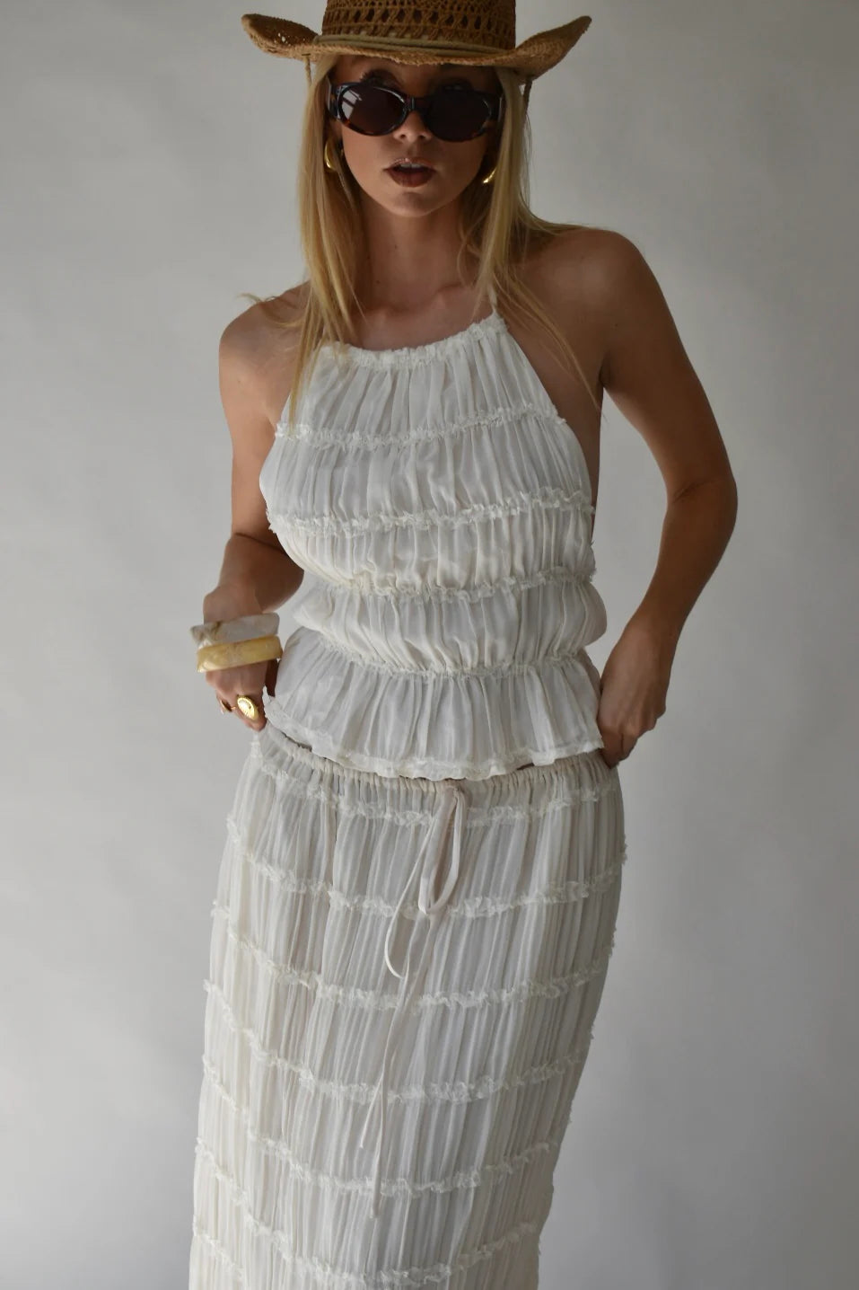 Nezo™ | 2-delig geplooide rok + top set