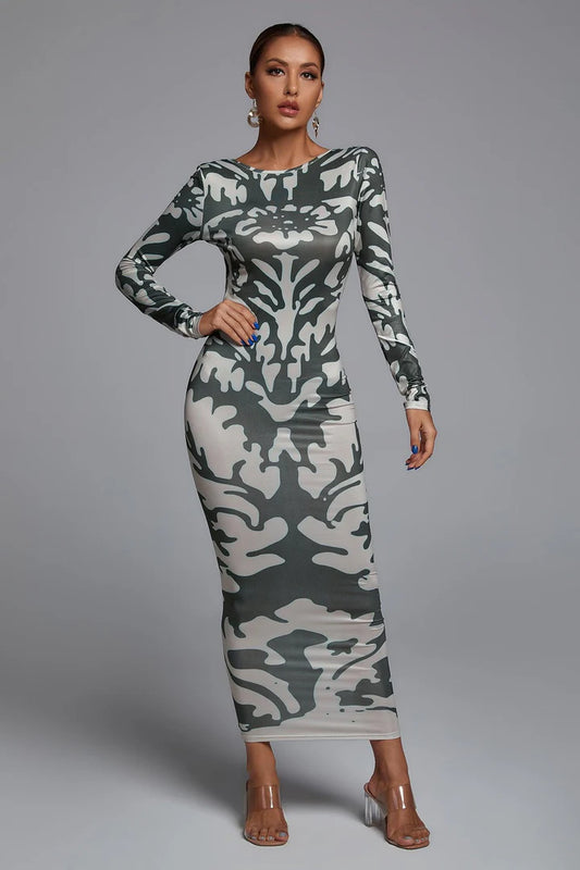 Nezo™ | Print jurk met open rug