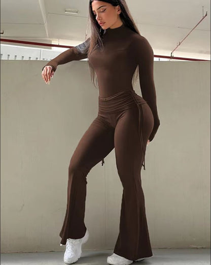 Nezo™ | Tweedelig Longsleeve topje met flared broek