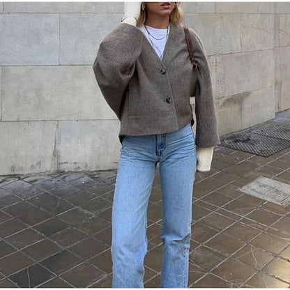 Nezo™ | Korte jas met V-hals